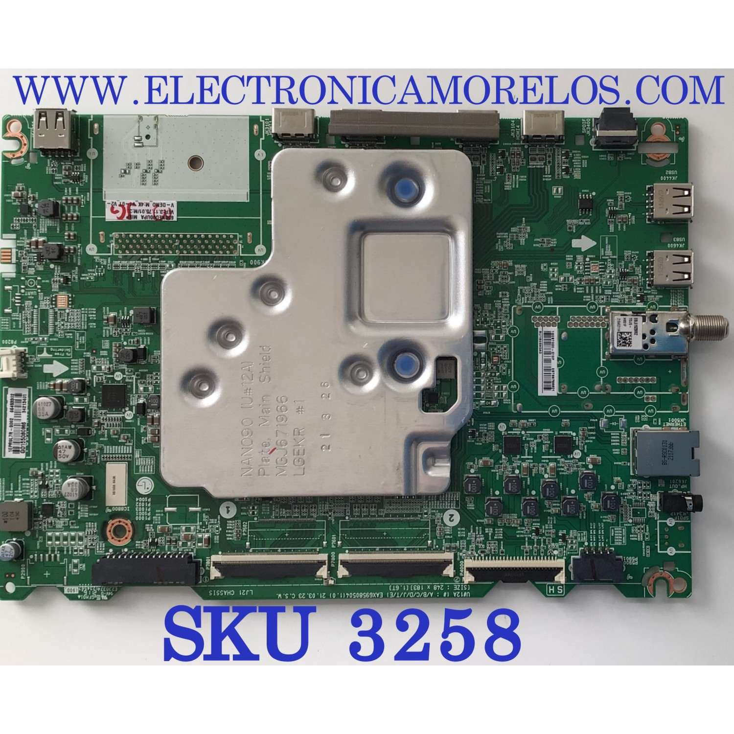MAIN PARA SMART TV LG 4K UHD (3840 x 2160) Con ThinQ AI / NUMERO DE PARTE EBT66786601 / EAX69580504(1.0) / 66453302 / 34213401 / GO155080M6 / PANEL HC650MQB-ABDA1-2141 / MODELO 65QNED90UPA / 65QNED90UPA.AUSFLJR